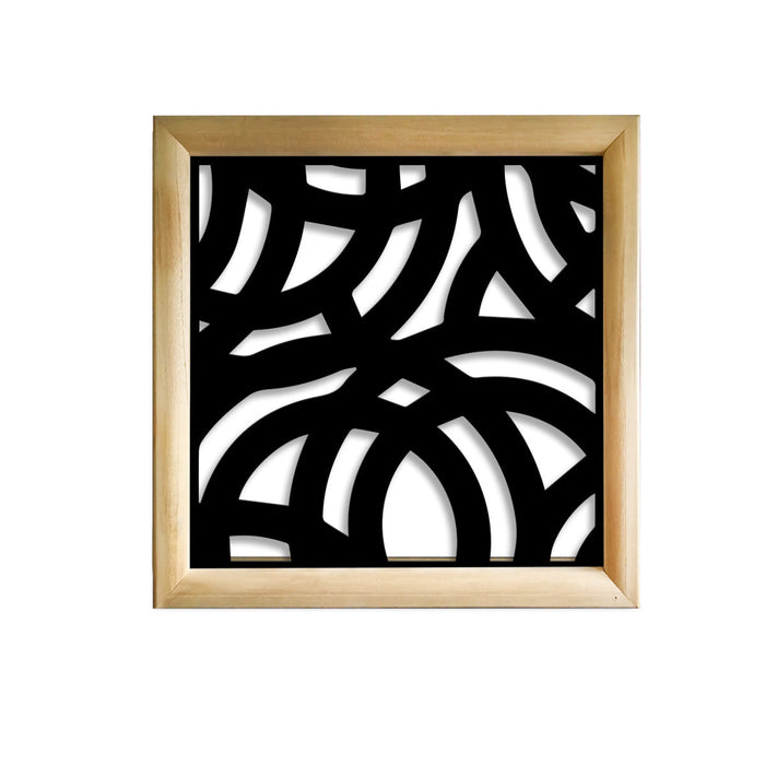 CERCHI LARGE - Moduli Decorativi in Legno e PVC Misura: 98x98 cm, Colore: nero