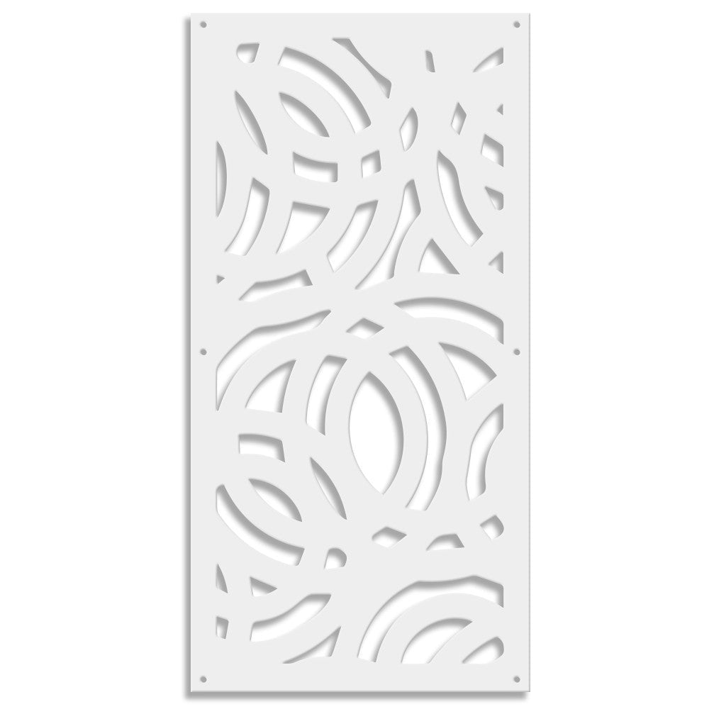 CERCHI LARGE - Pannello in PVC traforato da 10mm Colore: bianco, Misura: 98x198 cm