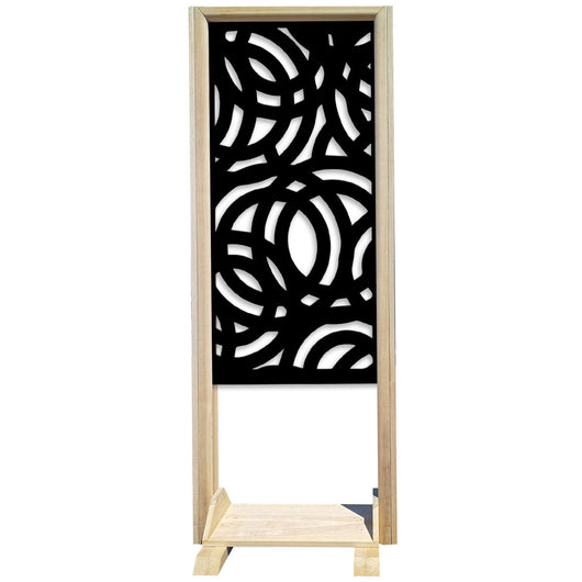 CERCHI LARGE - Separè - Paravento modulabile - 70x190cm - in Legno e PVC Colore: nero