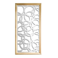 CERCHI SMALL - Moduli Decorativi in Legno e PVC Misura: 73x148 cm, Colore: bianco