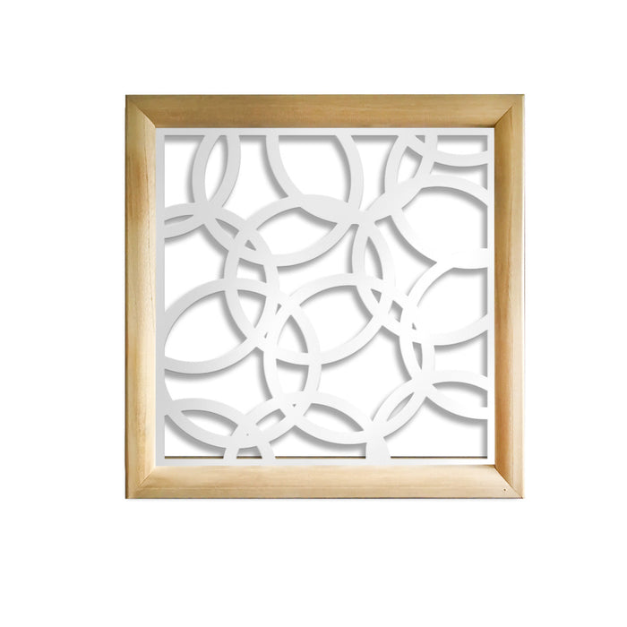 CERCHI SMALL - Moduli Decorativi in Legno e PVC Misura: 73x73 cm, Colore: bianco