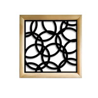 CERCHI SMALL - Moduli Decorativi in Legno e PVC Colore: nero, Misura: 73x73 cm