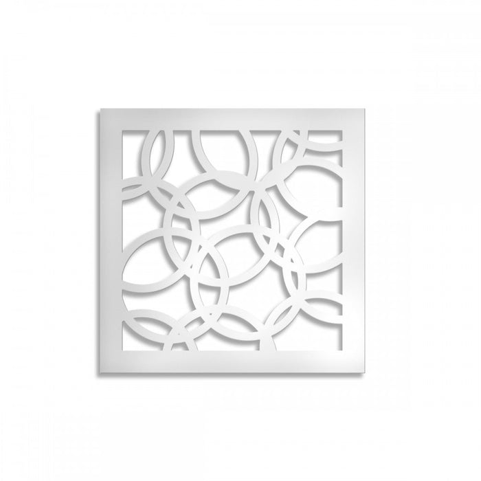 CERCHI SMALL - Pannello in PVC traforato -1cm spessore Misura: 98x98 cm, Colore: bianco