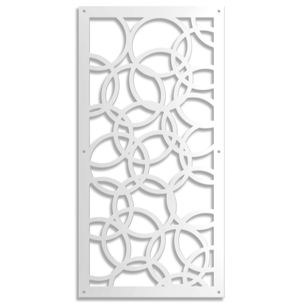 CERCHI SMALL - Pannello in PVC traforato -1cm spessore Misura: 47x94 cm, Colore: bianco