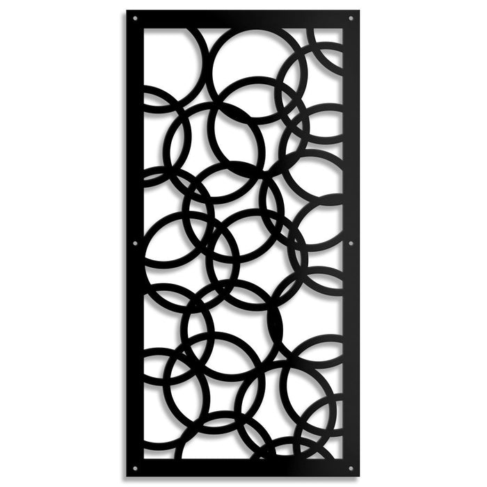 CERCHI SMALL - Pannello in PVC traforato -1cm spessore Misura: 47x94 cm, Colore: nero