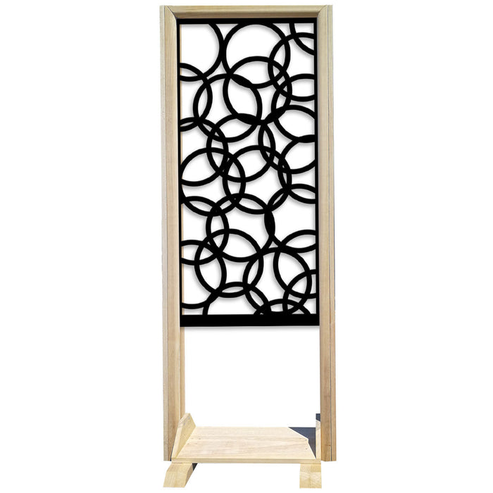 CERCHI SMALL - Separè  - Paravento modulabile - 70x190cm - in Legno e PVC Colore: nero