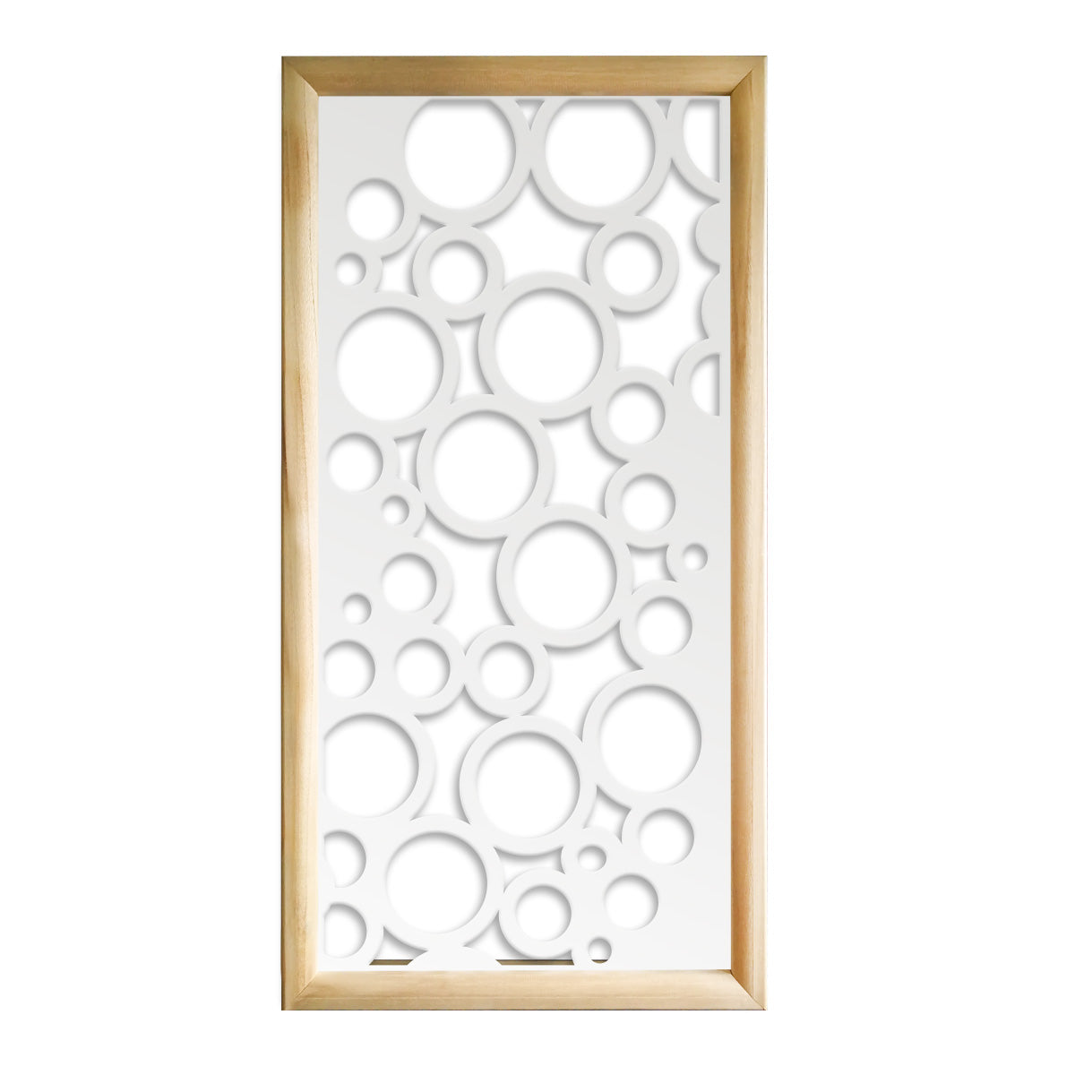 CIRCLE - Moduli Decorativi in Legno e PVC Misura: 47x94 cm, Colore: bianco