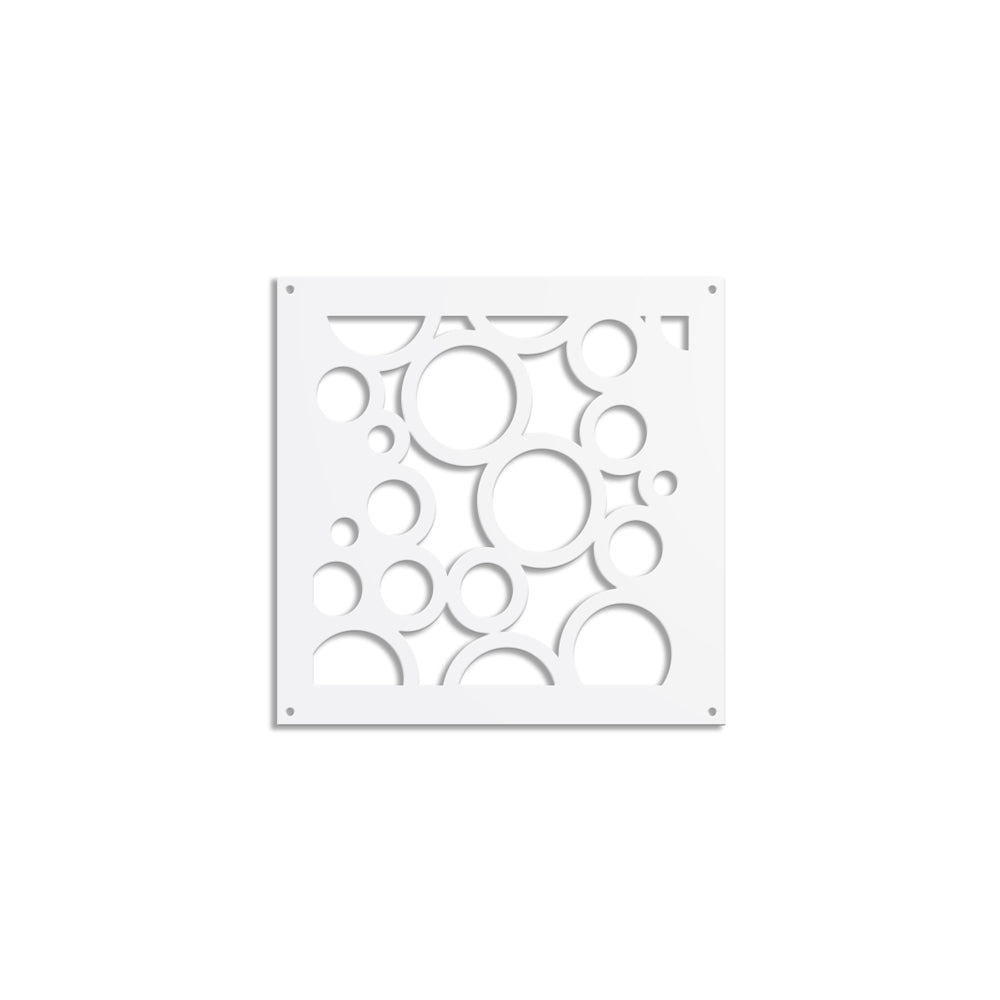 CIRCLE - Pannello in PVC traforato - Parasole Colore: bianco, Misura: 73x73 cm