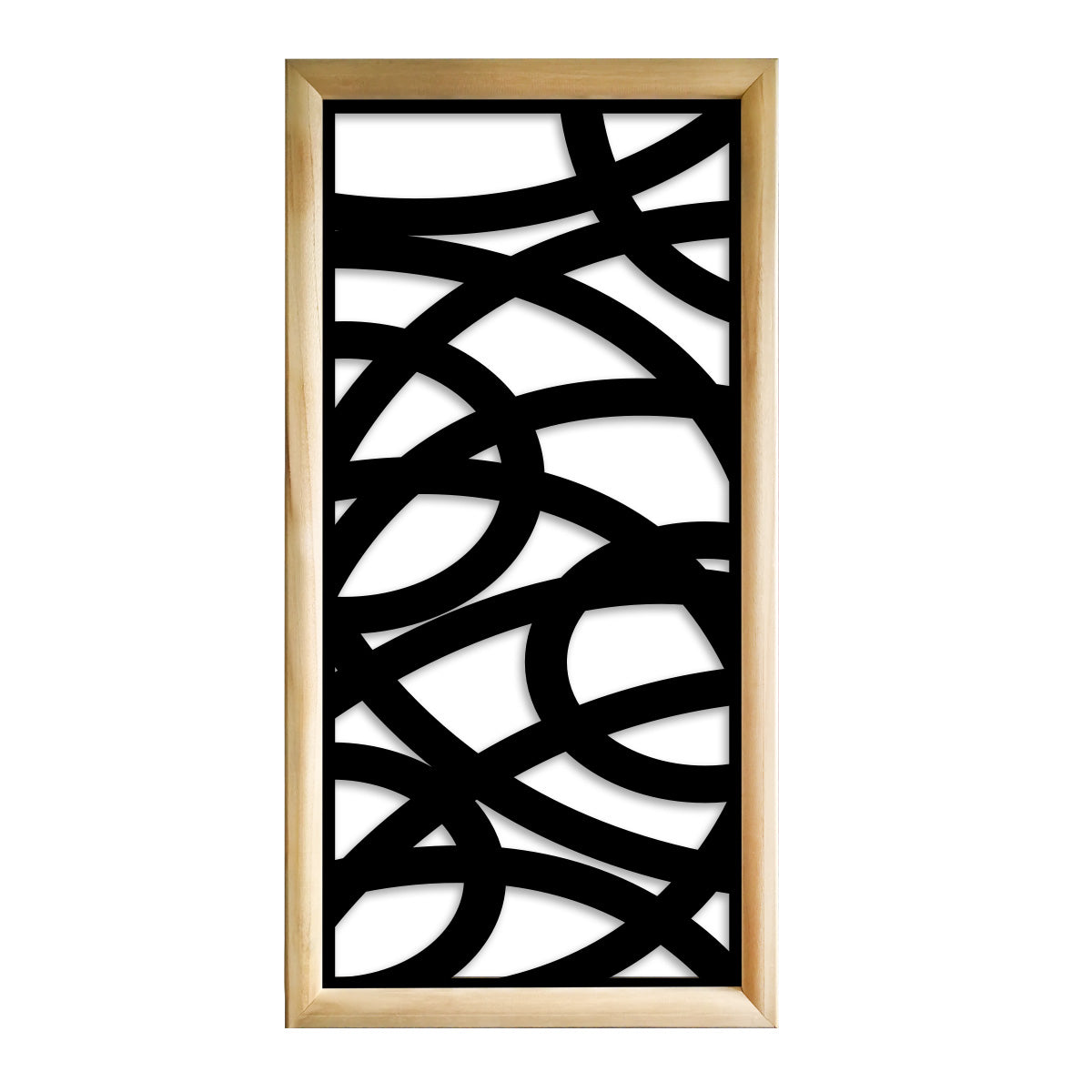 CONCENTRIC - Moduli Decorativi in Legno e PVC Misura: 73x148 cm, Colore: nero