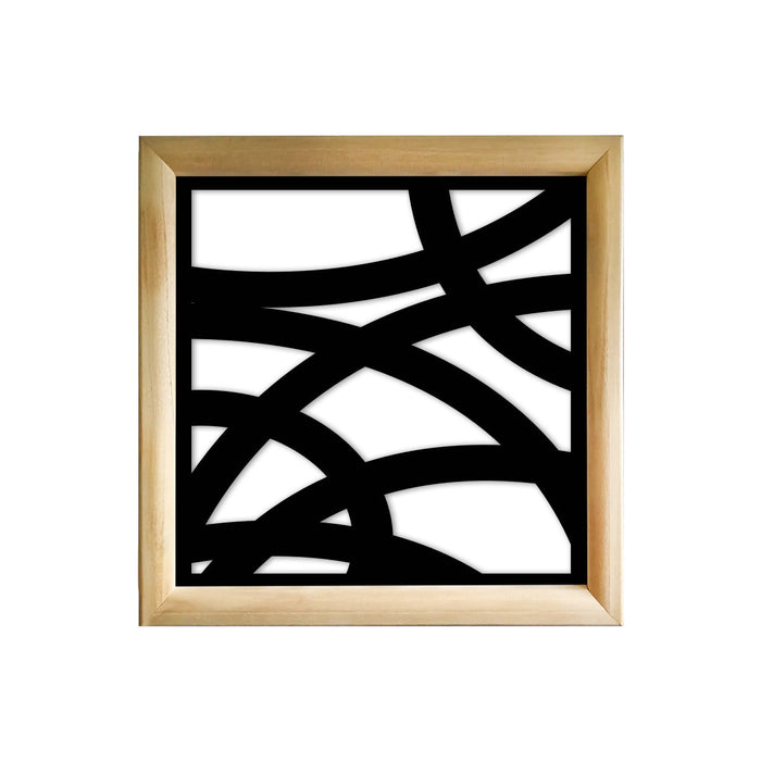 CONCENTRIC - Moduli Decorativi in Legno e PVC Misura: 48x48 cm, Colore: nero