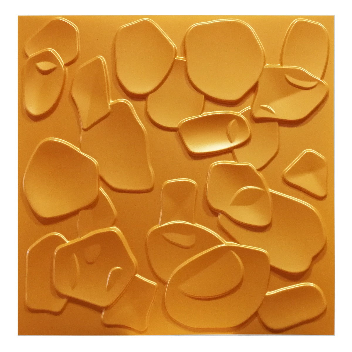 CORAL SEA giallo-metal-opaco - Pannello parete in PVC a rilievo 3D - 50cmX50cm - 1 Pz