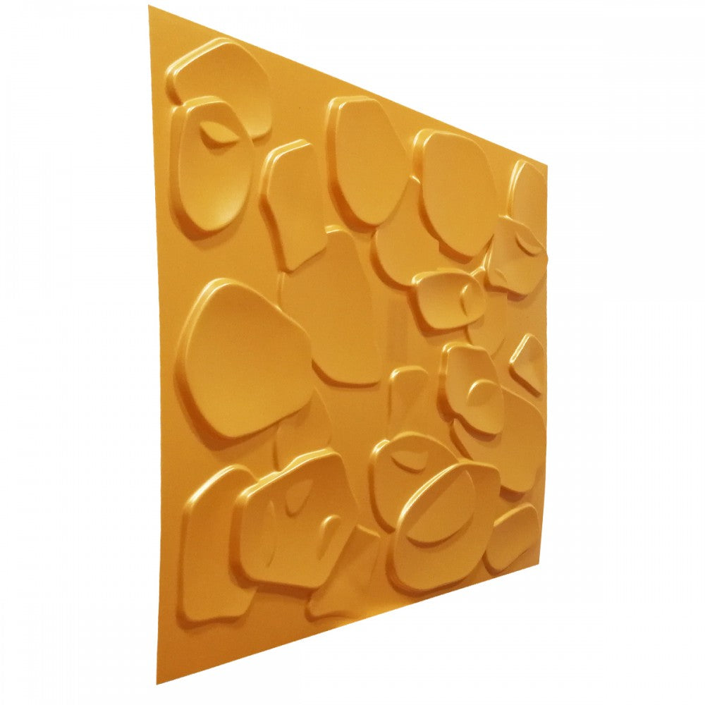 CORAL SEA giallo-metal-opaco - Pannello parete in PVC a rilievo 3D - 50cmX50cm - 1 Pz