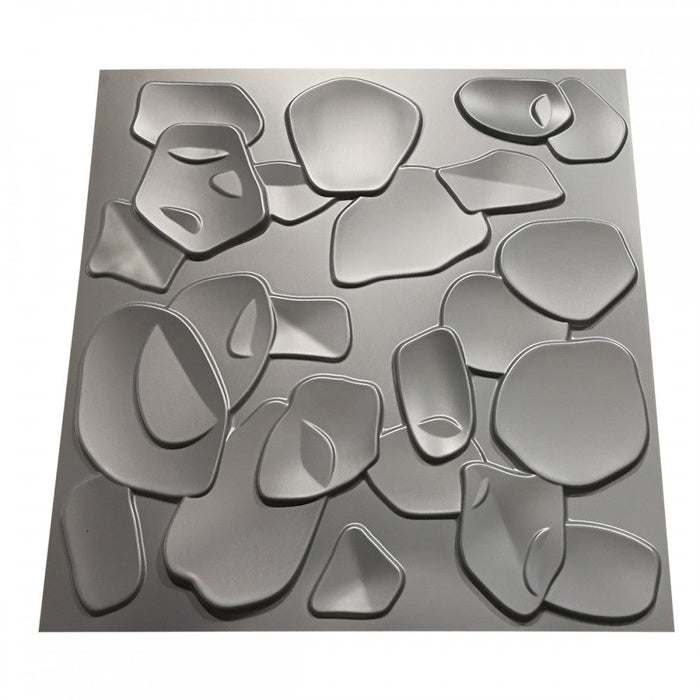 CORAL SEA grigio-metal-opaco - Pannello parete in PVC a rilievo 3D - 50cmX50cm - 1 Pz