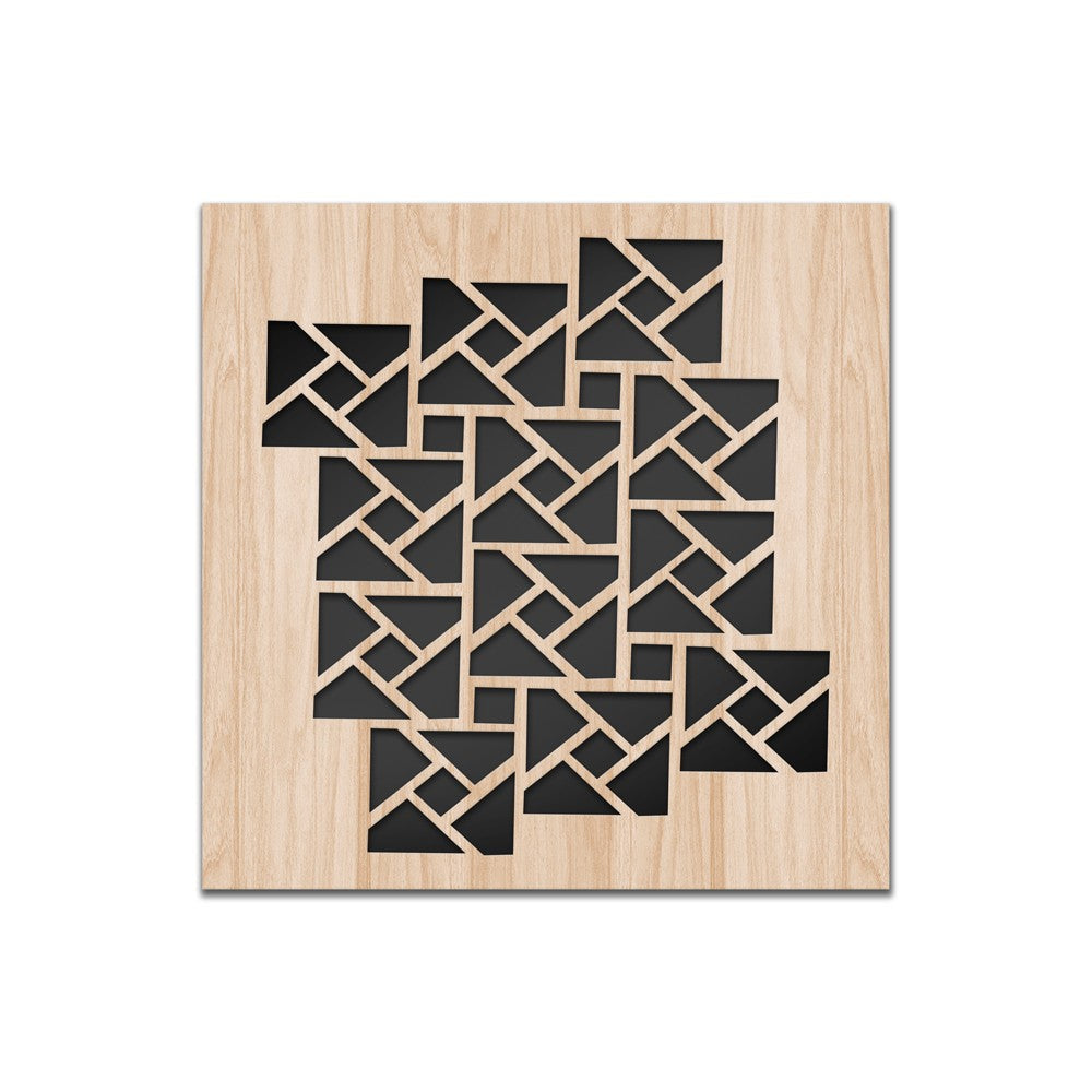 CUBI - Quadro arredo LASERCUT composito Legno e PVC Misura: 60x60 cm