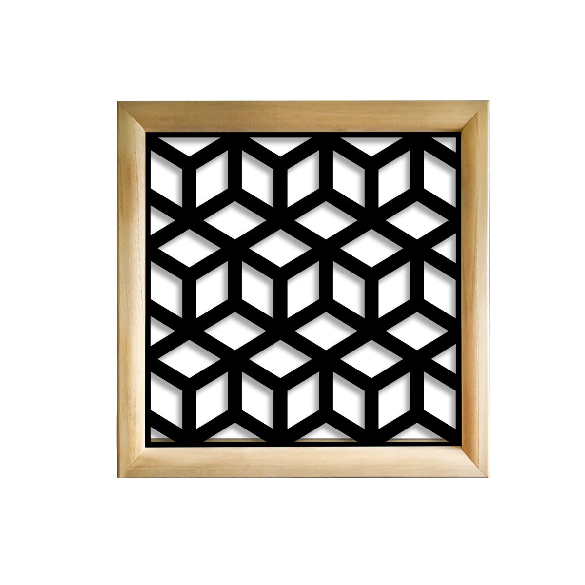 CUBO - Moduli Decorativi in Legno e PVC Misura: 98x98 cm, Colore: nero