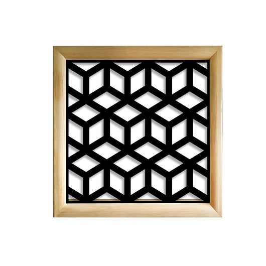 CUBO - Moduli Decorativi in Legno e PVC Misura: 98x98 cm, Colore: nero