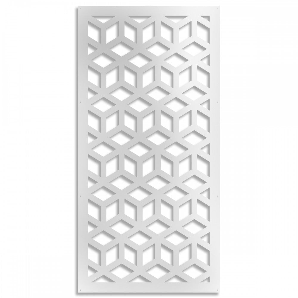 CUBO - Pannello in PVC traforato - Parasole Colore: bianco, Misura: 47x94 cm