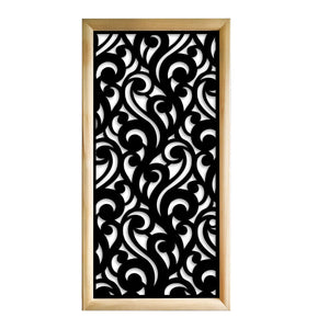 CURL - Moduli Decorativi in Legno e PVC Misura: 73x148 cm, Colore: nero