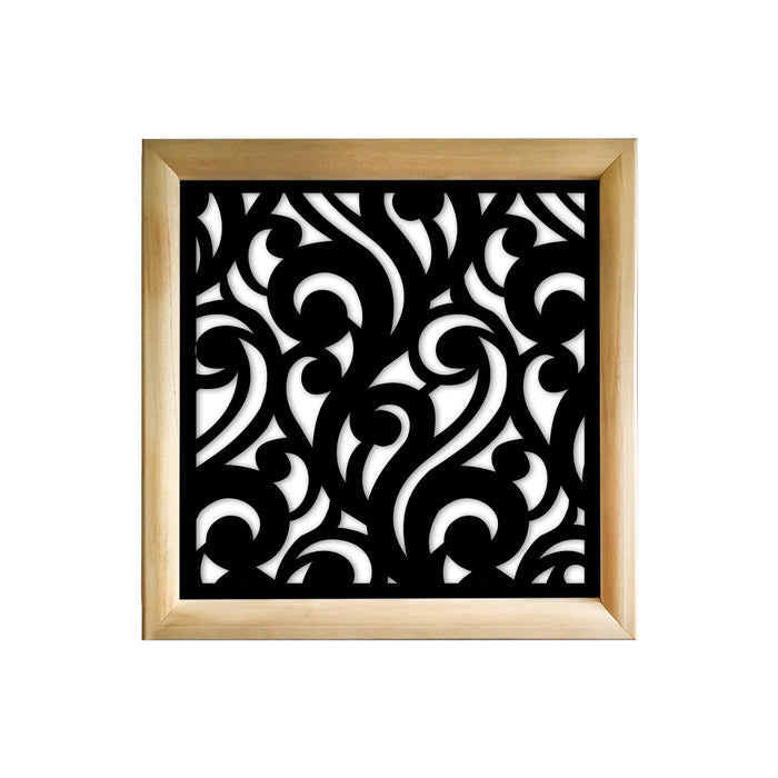 CURL - Moduli Decorativi in Legno e PVC Misura: 98x98 cm, Colore: nero