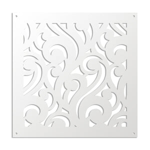 CURL - Pannello in PVC traforato - Parasole Misura: 48x48 cm, Colore: bianco