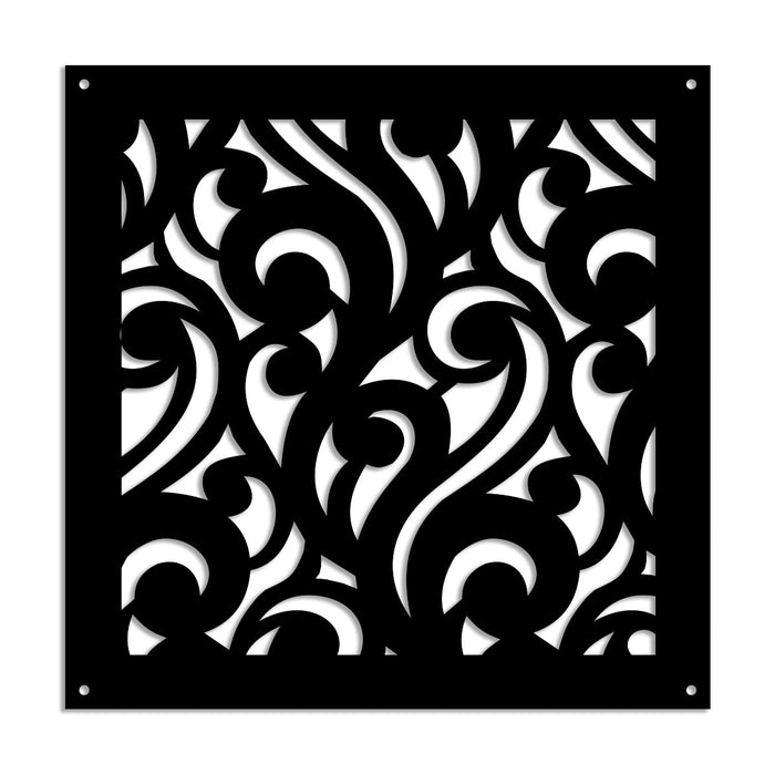 CURL - Pannello in PVC traforato - Parasole Misura: 48x48 cm, Colore: nero