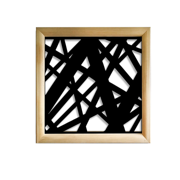 DIAGONAL LARGE - Moduli Decorativi in Legno e PVC Misura: 73x73 cm, Colore: nero