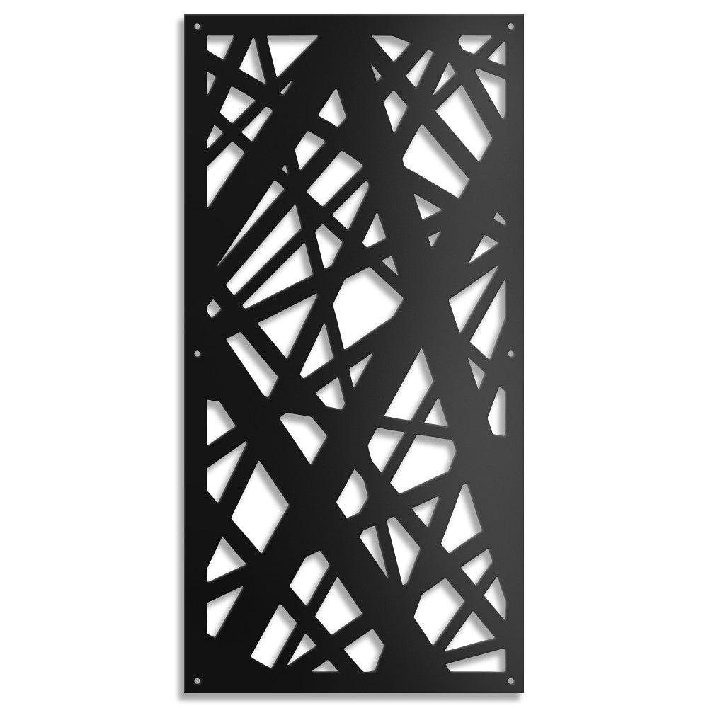 DIAGONAL LARGE - Pannello traforato in PVC - 10mm spessore Misura: 47x94 cm, Colore: nero