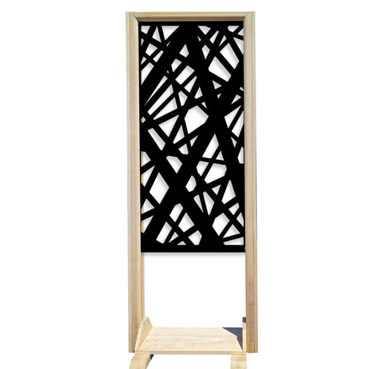 DIAGONAL LARGE - Separè - Paravento modulabile - 70x190cm - in Legno e PVC Colore: nero