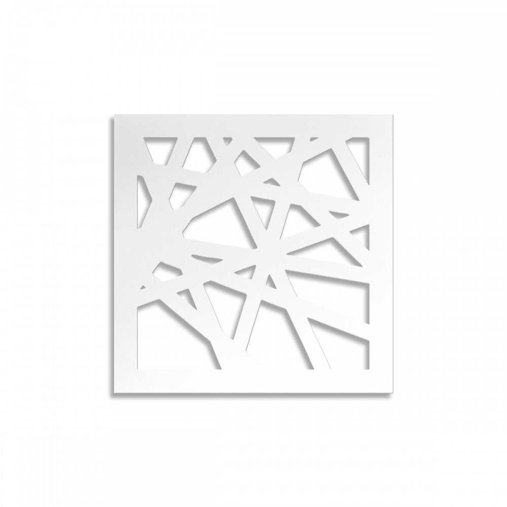 DIAGONAL MEDIUM - Pannello traforato in PVC - 10mm di spessore Misura: 98x98 cm, Colore: bianco