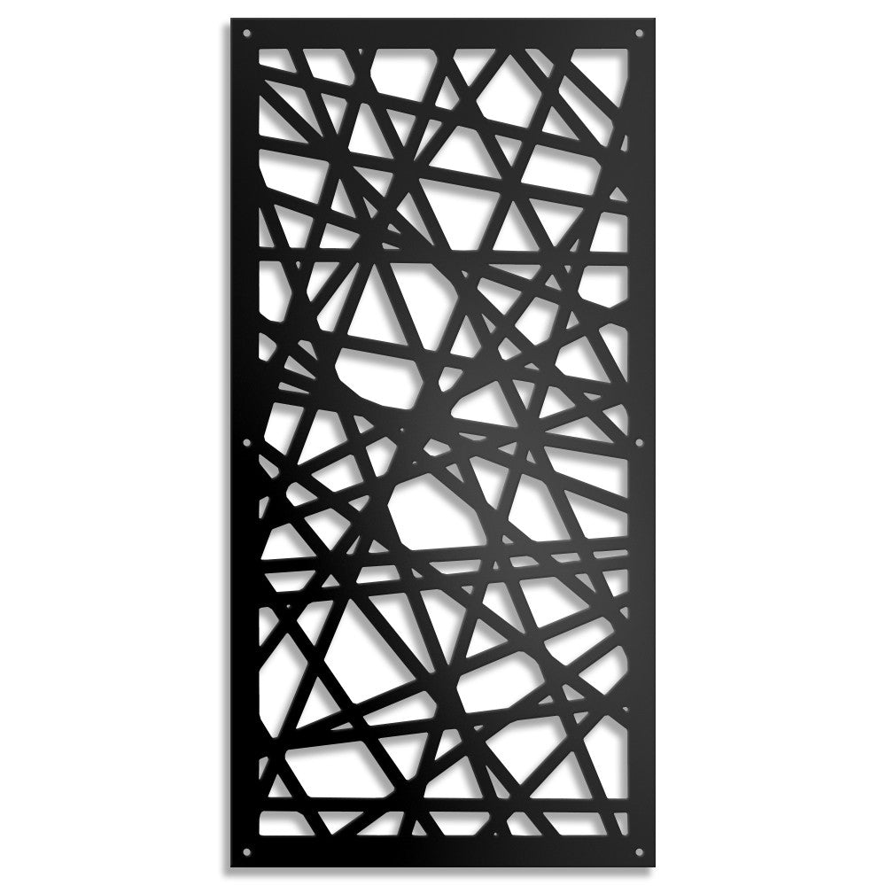 DIAGONAL SMALL - Pannello traforato in PVC - 10mm spessore Misura: 47x94 cm, Colore: nero