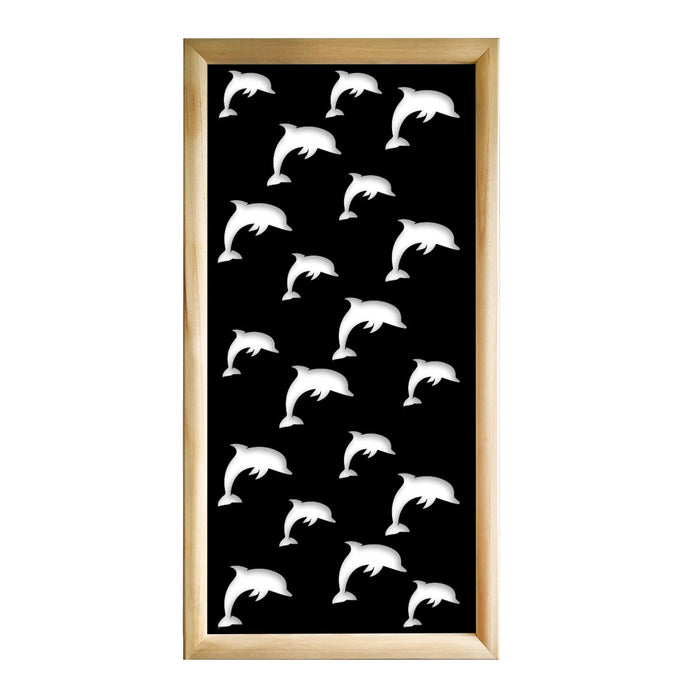 DOLPHIN - Moduli Decorativi in Legno e PVC Misura: 47x94 cm, Colore: nero