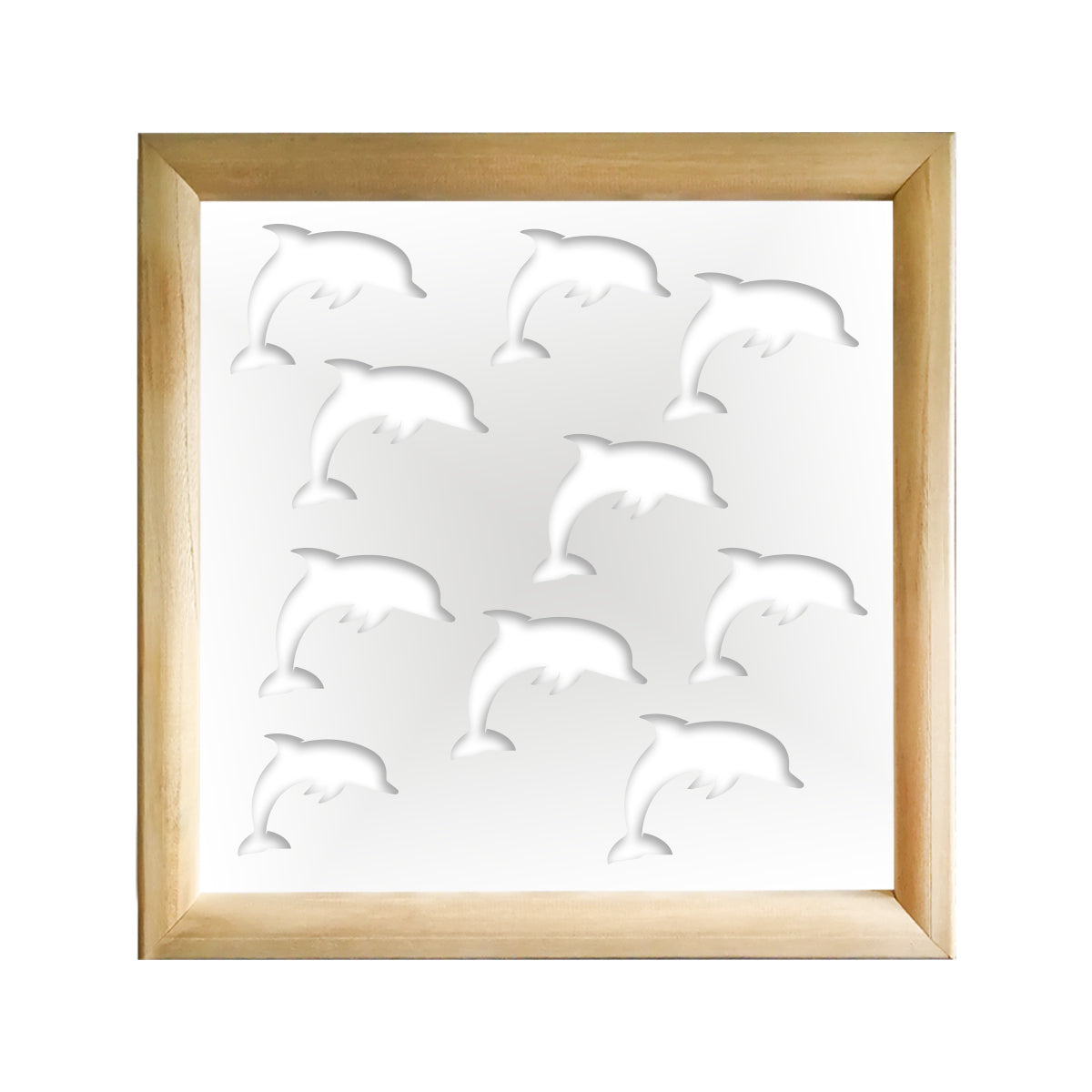 DOLPHIN - Moduli Decorativi in Legno e PVC Misura: 73x73 cm, Colore: bianco