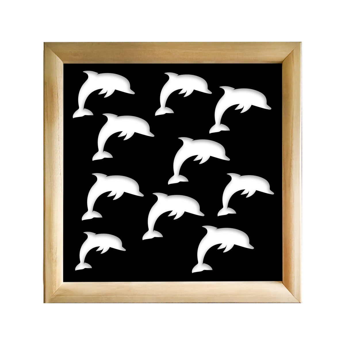 DOLPHIN - Moduli Decorativi in Legno e PVC Misura: 73x73 cm, Colore: nero