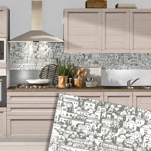 DOMUS - Paraschizzi da cucina in PVC flessibile - Misura 120x60cm spessore 3mm Colore: Grigio