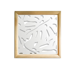 FILODENDRO - Moduli Decorativi in Legno e PVC Misura: 73x73 cm, Colore: bianco