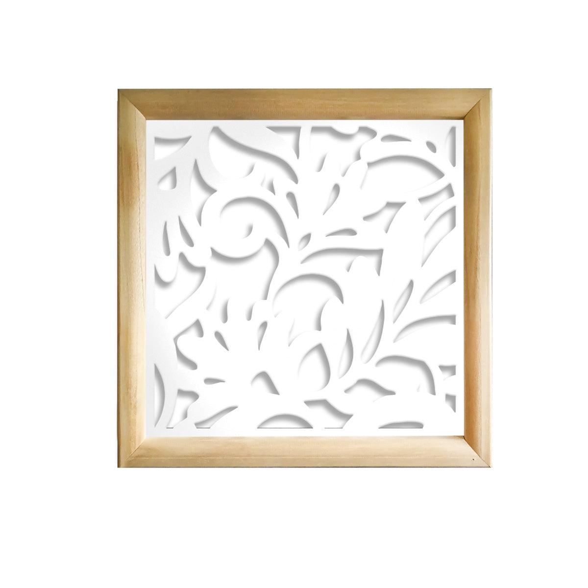 FIORI - Moduli Decorativi in Legno e PVC Misura: 73x73 cm, Colore: bianco