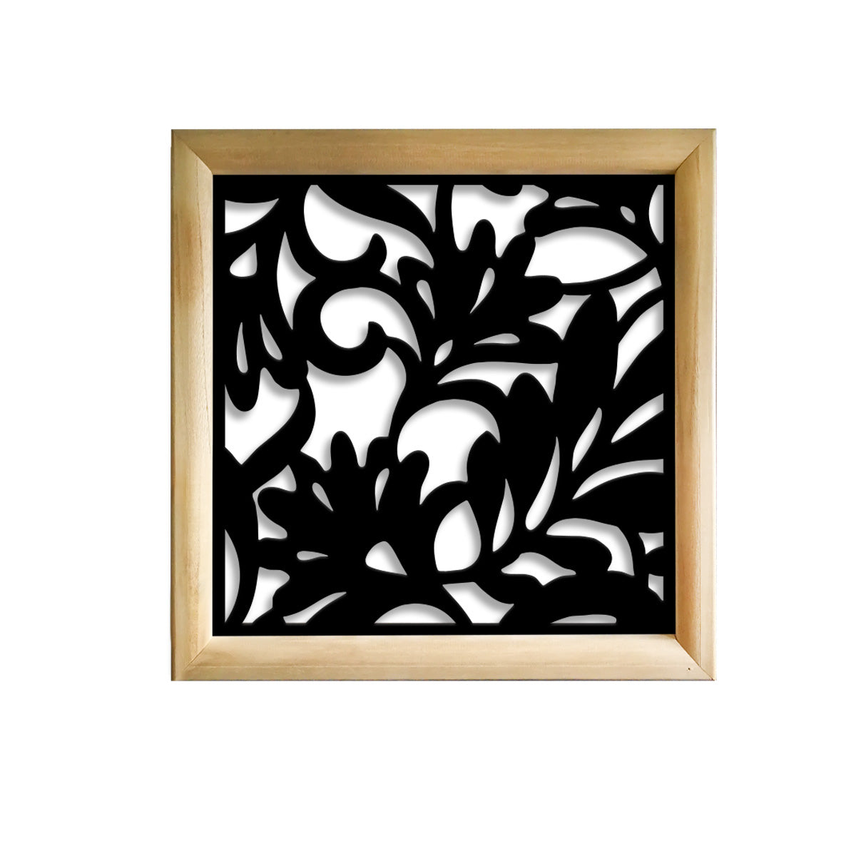 FIORI - Moduli Decorativi in Legno e PVC Colore: nero, Misura: 73x73 cm