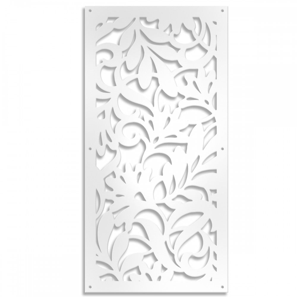 FIORI - Pannello in PVC traforato - Parasole Misura: 73x148 cm, Colore: bianco