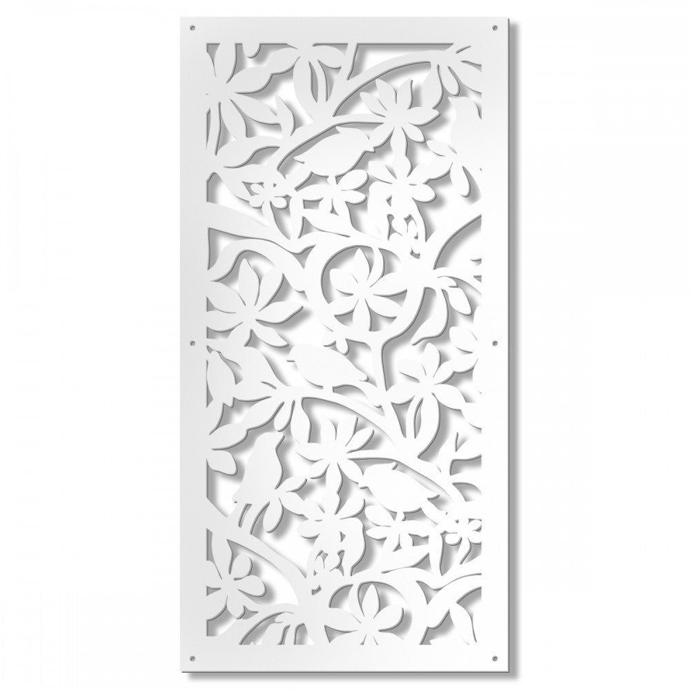 FIORI-UCCELLINI - Pannello Quadro PVC traforato - PARASOLE Colore: bianco, Misura: 47x94 cm