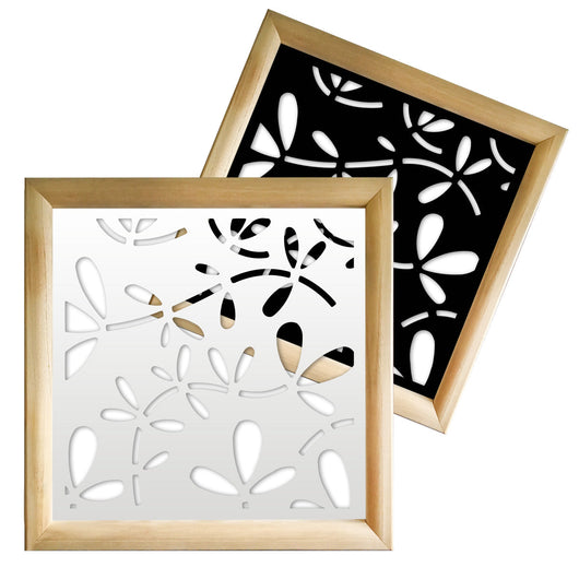 FLOREUS - Moduli Decorativi in Legno e PVC Misura: 98x98 cm, Colore: bianco