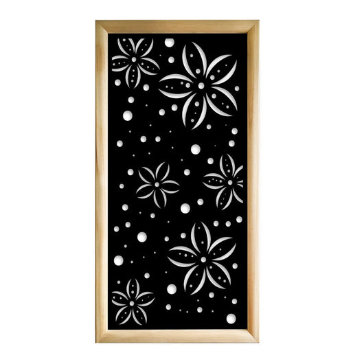 FLOWERS - Moduli Decorativi in Legno e PVC Misura: 73x148 cm, Colore: nero