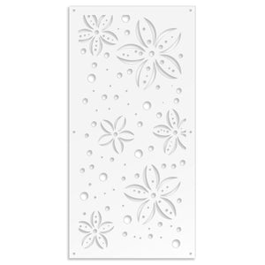 FLOWERS - Pannello in PVC traforato - Parasole Misura: 73x148 cm, Colore: bianco