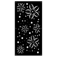 FLOWERS - Pannello in PVC traforato - Parasole Colore: nero, Misura: 47x94 cm