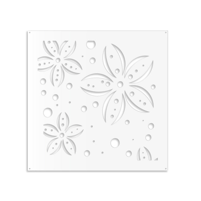 FLOWERS - Pannello in PVC traforato - Parasole Colore: bianco, Misura: 98x98 cm