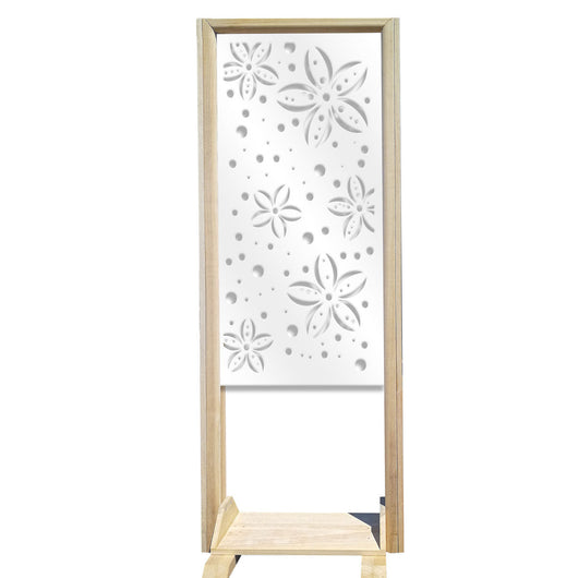 FLOWERS - Separè- Paravento modulabile - 70x190cm - in Legno e PVC Colore: bianco