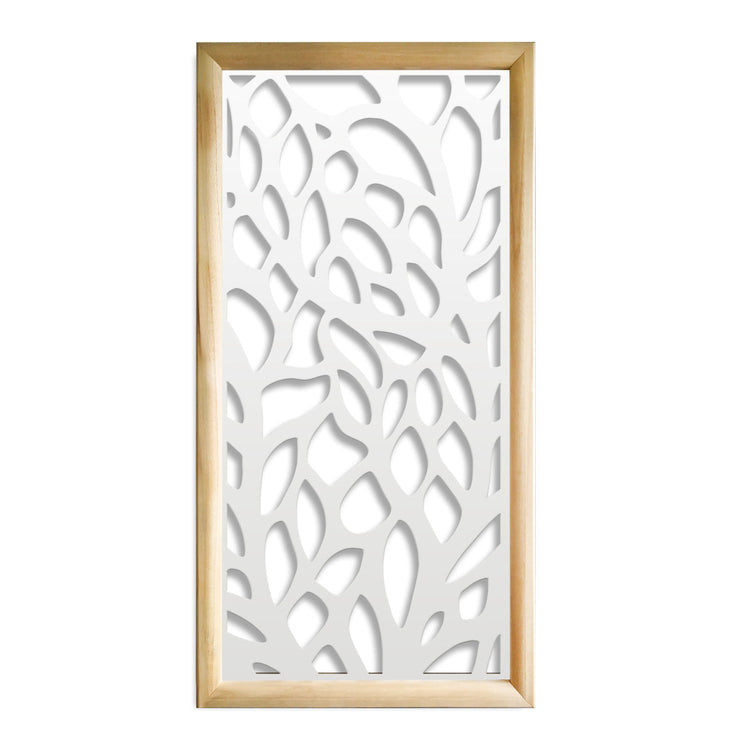 FOGLIE - Moduli Decorativi in Legno e PVC Misura: 47x94 cm, Colore: bianco