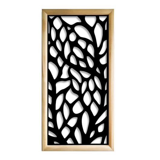 FOGLIE - Moduli Decorativi in Legno e PVC Misura: 73x148 cm, Colore: nero