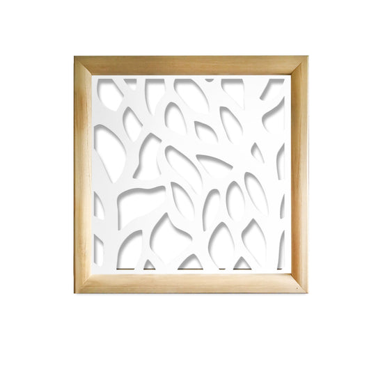 FOGLIE - Moduli Decorativi in Legno e PVC Colore: bianco, Misura: 73x73 cm