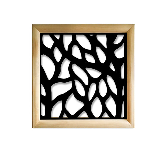 FOGLIE - Moduli Decorativi in Legno e PVC Colore: nero, Misura: 73x73 cm