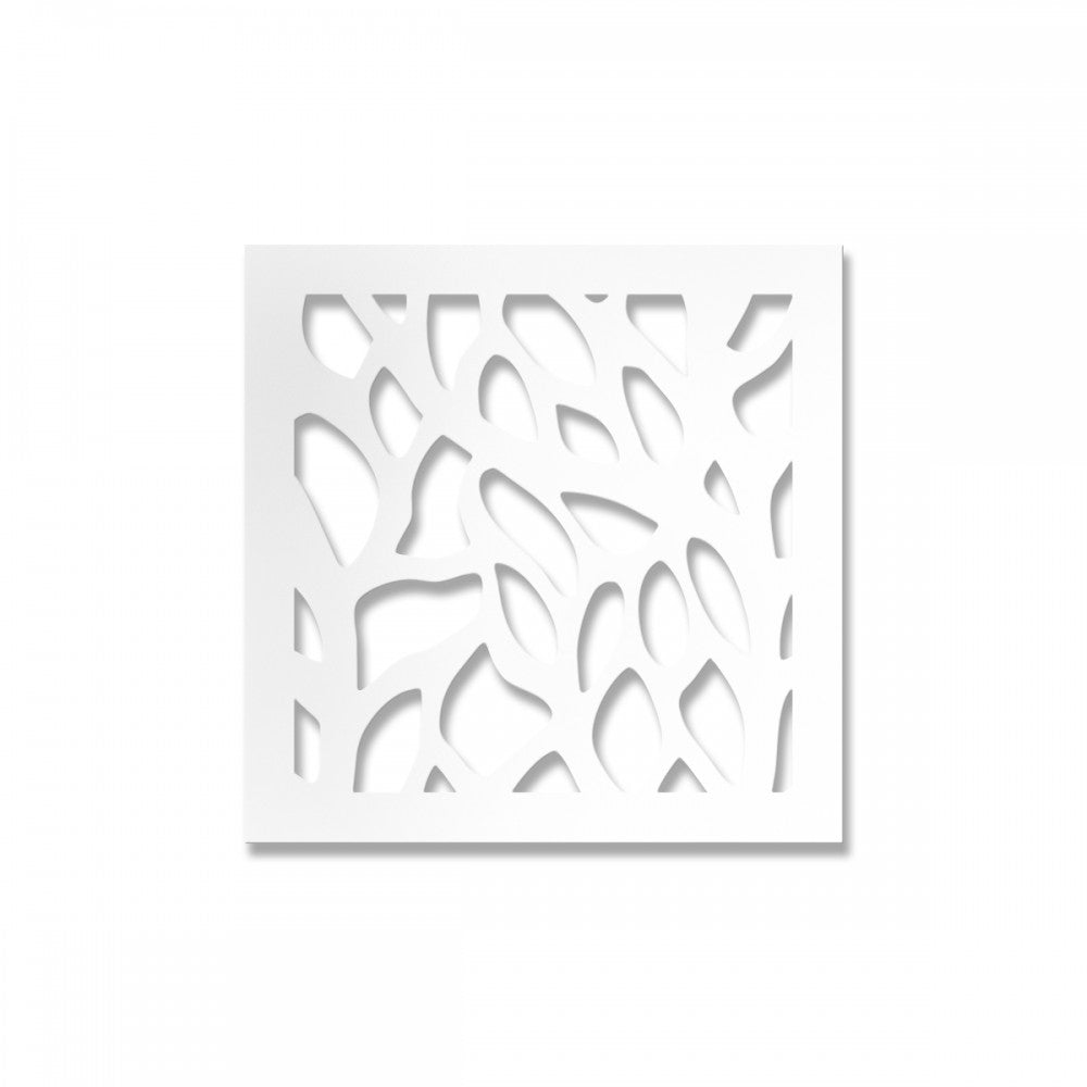 FOGLIE - Pannello PVC traforato spessore 1cm - Parasole Misura: 73x73 cm, Colore: bianco